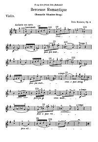 Крейслер - Романтическая колыбельная для скрипки op.9 - Партия - первая страница